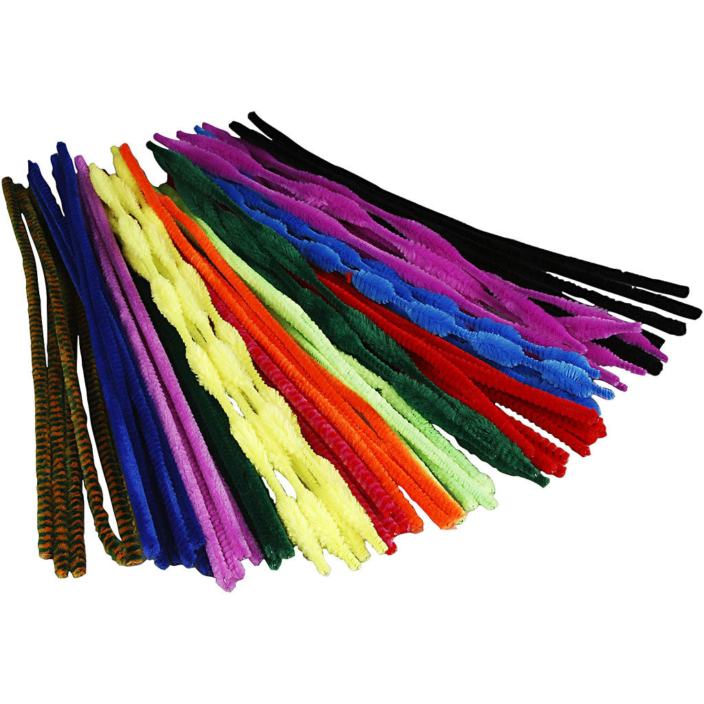 Pfeifenreiniger, L 30 cm, Dicke 6-15 mm, Sortierte Farben, 500 sort./ 1 Pck [HOB-51610]