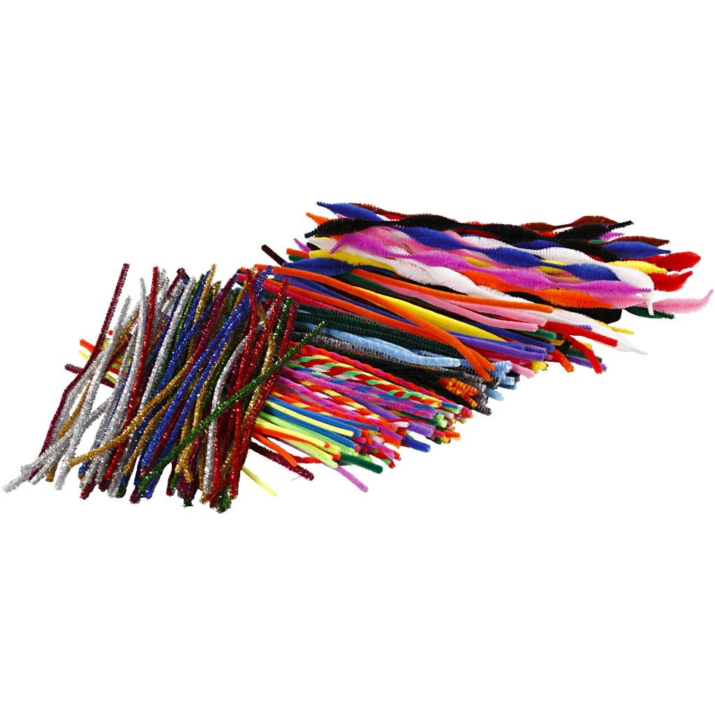 Pfeifenreiniger, L 30,5 cm, Dicke 4-6 mm, Sortierte Farben, 250 sort./ 1 Pck [HOB-51633]