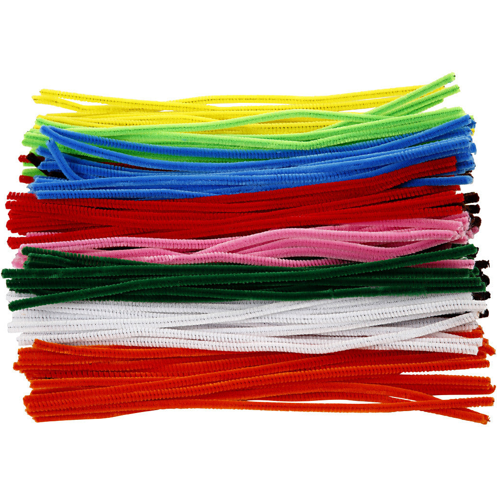 Pfeifenreiniger, L 30 cm, Dicke 6 mm, Sortierte Farben, 200 sort./ 1 Pck [HOB-51642]