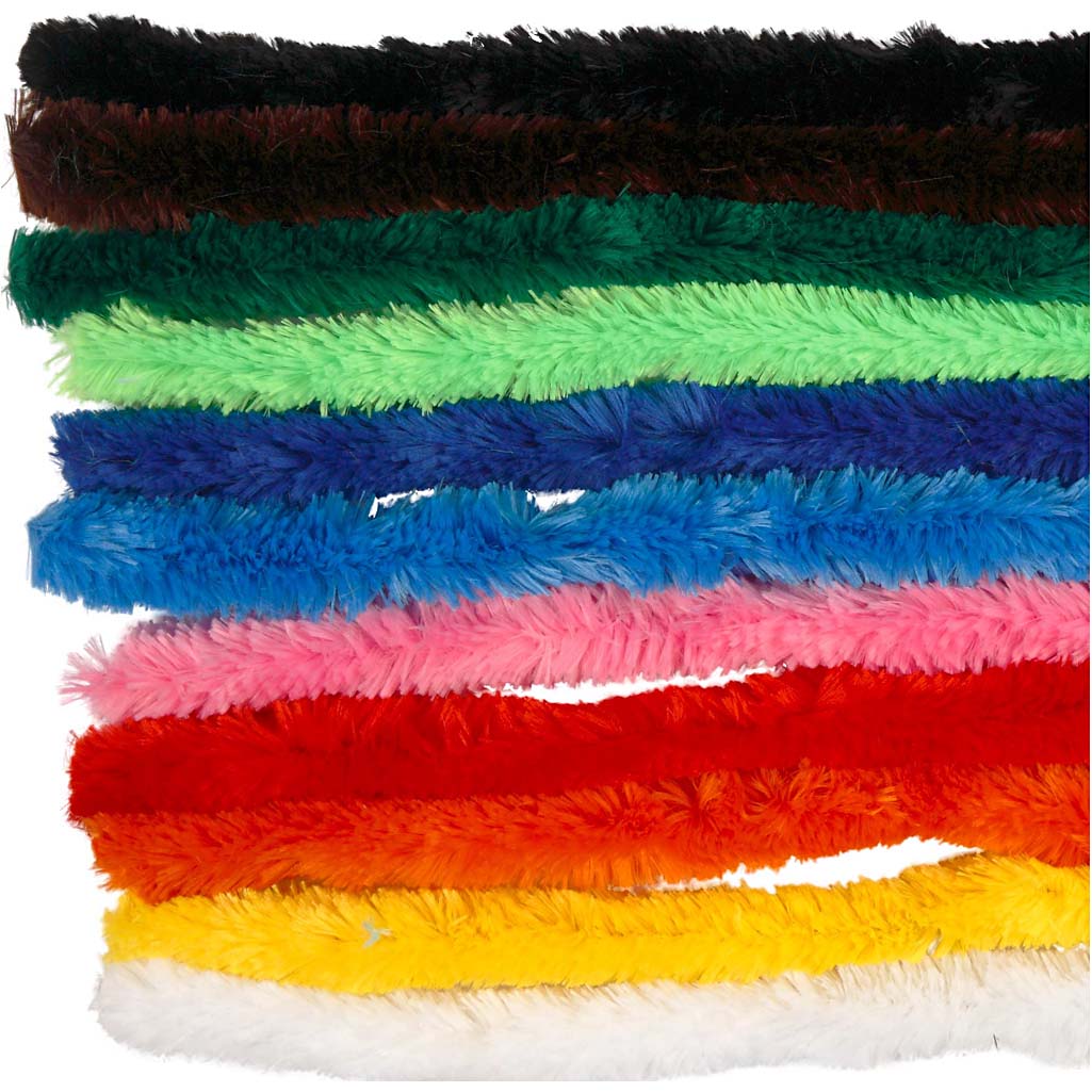 Pfeifenreiniger, Dick, L 45 cm, Dicke 25 mm, Sortierte Farben, 60 sort./ 1 Pck [HOB-51643]