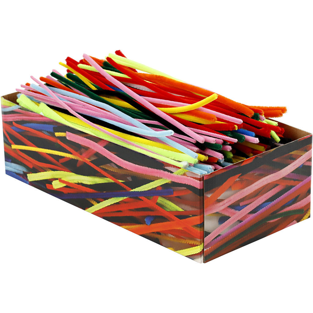 Pfeifenreiniger, L 30 cm, Dicke 4+6+9 mm, Sortierte Farben, 700 sort./ 1 Pck [HOB-51645]