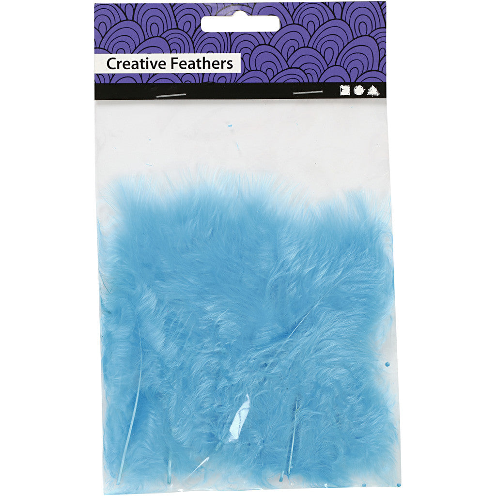 Daunen, Größe 5-12 cm, Türkis, 15 Stk/ 1 Pck [HOB-51698]