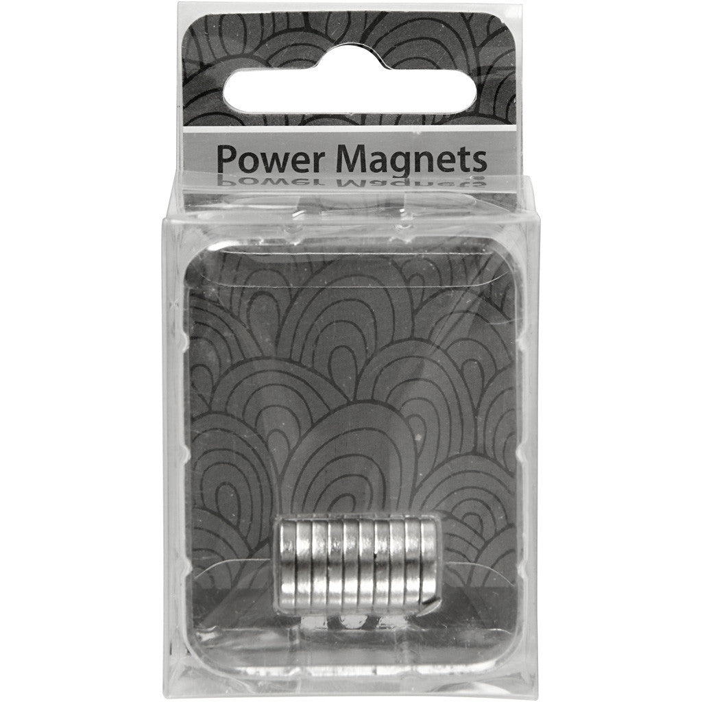 Power-Magnet ”NdFeB” , D 10 mm, Dicke 2 mm, 10 Stk/ 1 Pck [HOB-517931]
