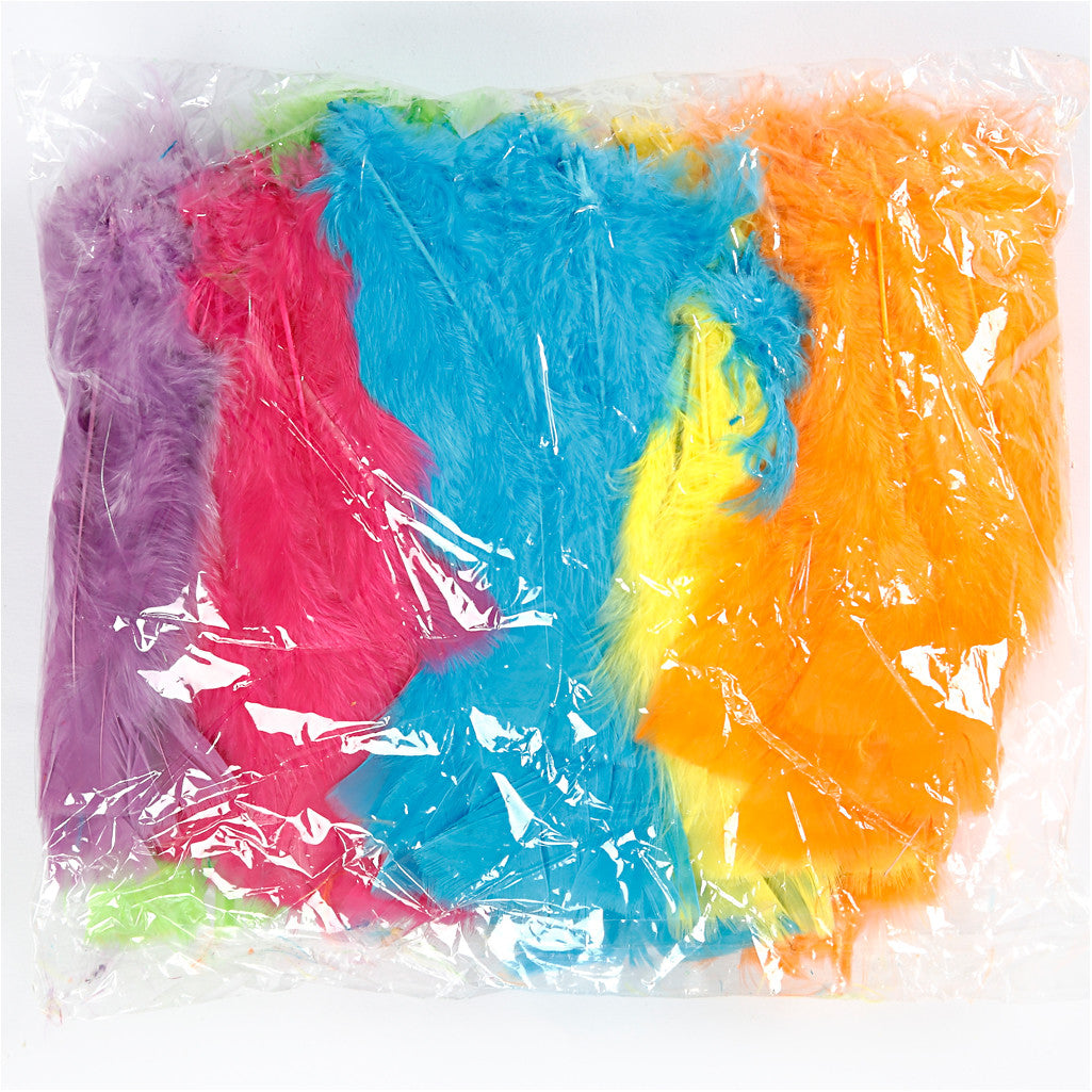 Federn, L 11-17 cm, Sortierte Farben, 144 Bündl./ 1 Pck [HOB-51846]