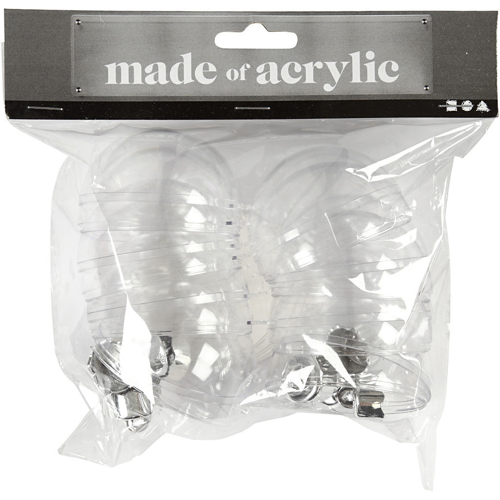 Deko-Kugeln, D 6 cm, Transparent, 8 Stk/ 1 Pck [HOB-52142]