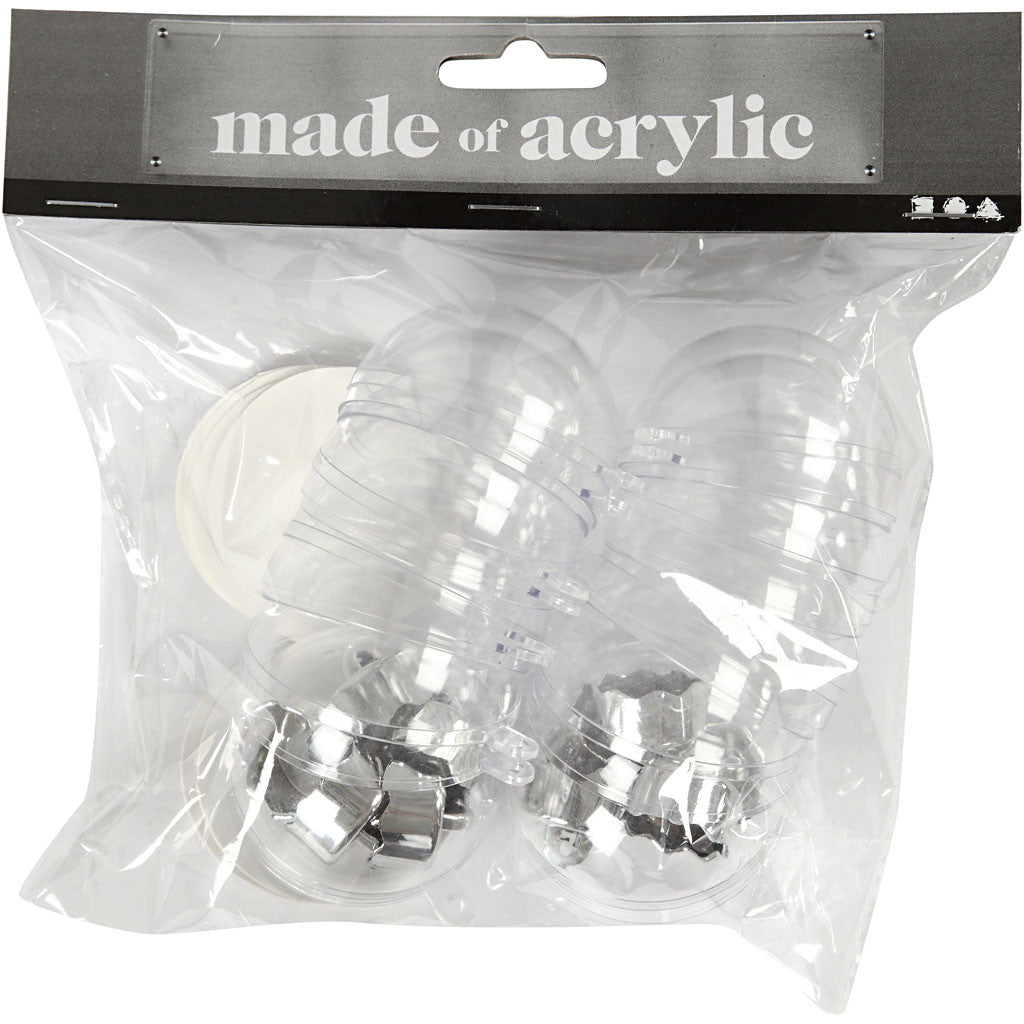 Deko-Kugeln, D 5 cm, Transparent, 10 Stk/ 1 Pck [HOB-52143]