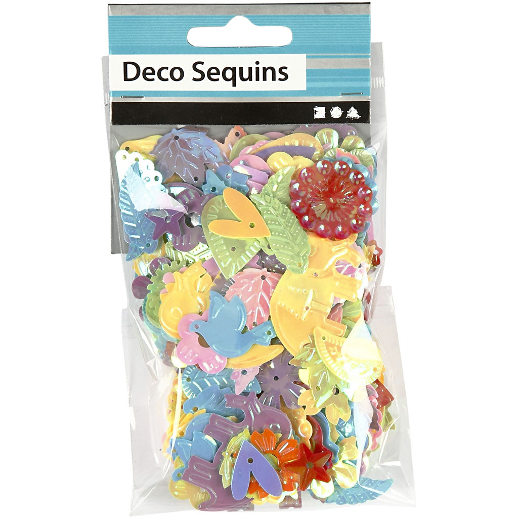 Pailletten, Größe 15-45 mm, Perlmuttfarben, 30 g/ 1 Pck [HOB-522520]