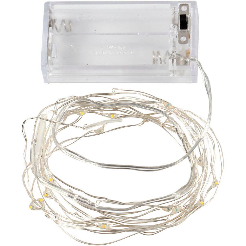 LED String of Lights, L: 3,15 M, silver