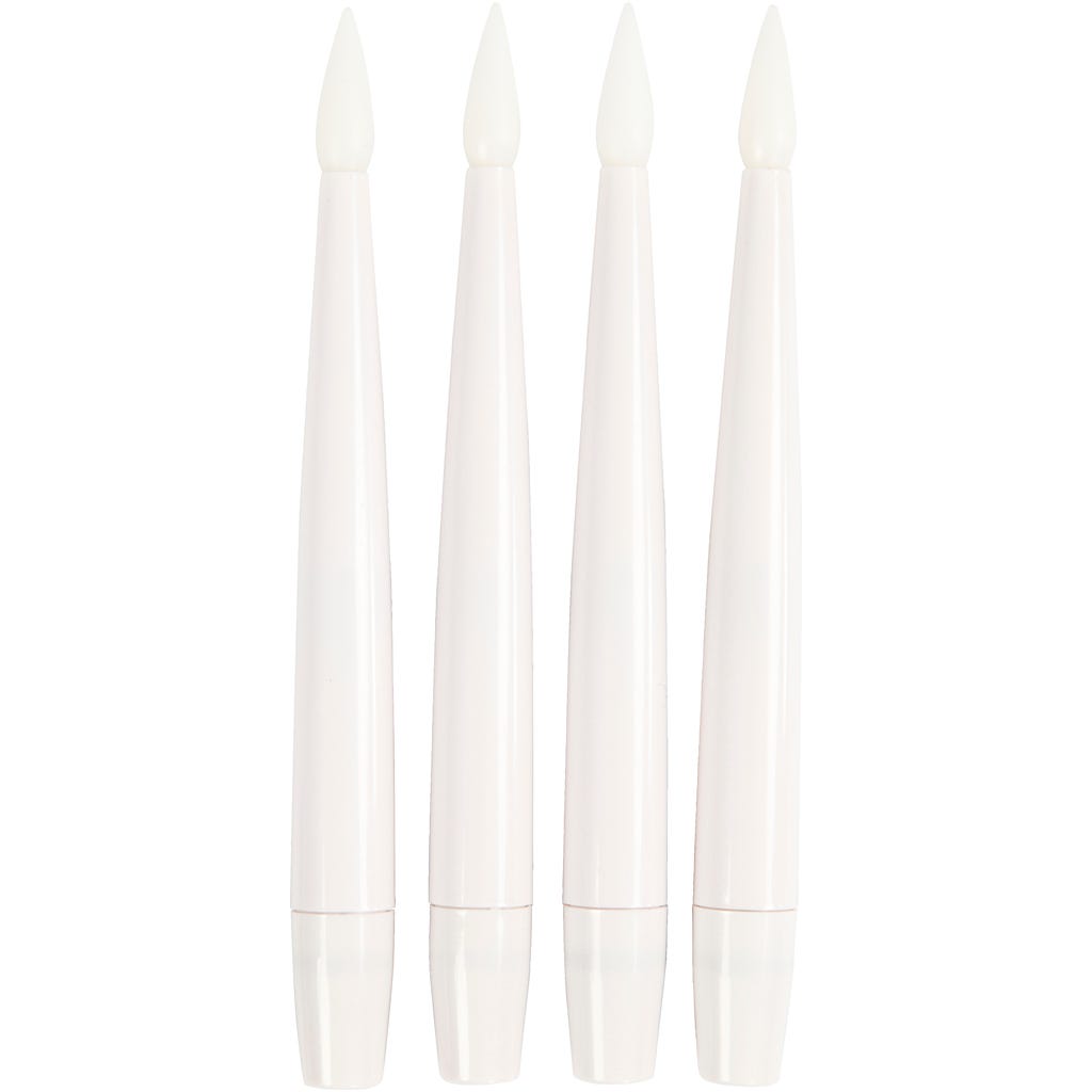 LED-Weihnachtsbaumkerze, H 15,5 cm, D 14 mm, 4 Stk/ 1 Pck [HOB-52363]