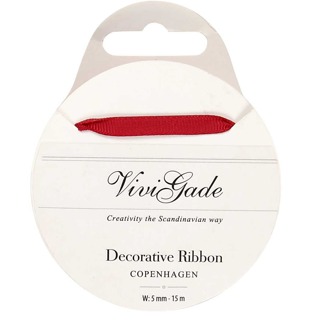 Zierband, B 6 mm, Rot, 15 m/ 1 Rolle [HOB-52482]