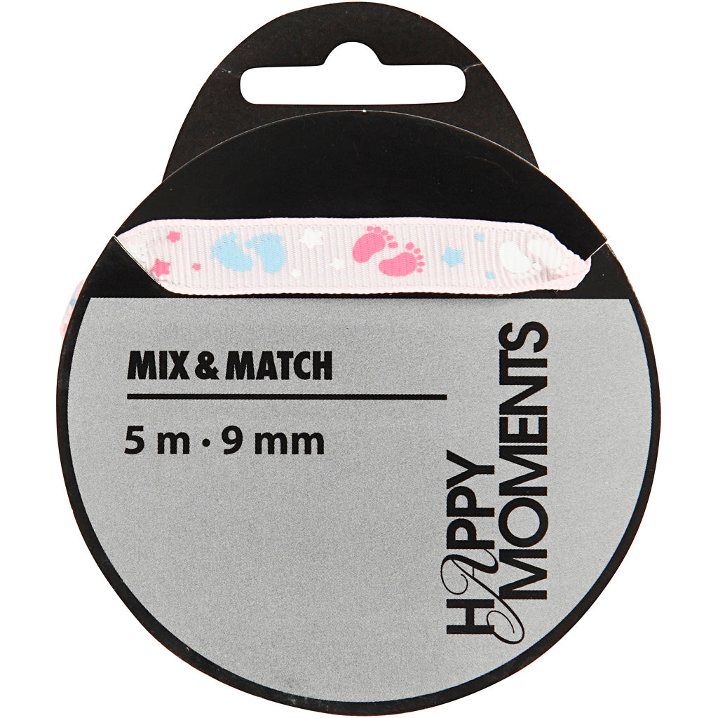Dekoband, B 9 mm, Rosa, 5 m/ 1 Rolle [HOB-525017]