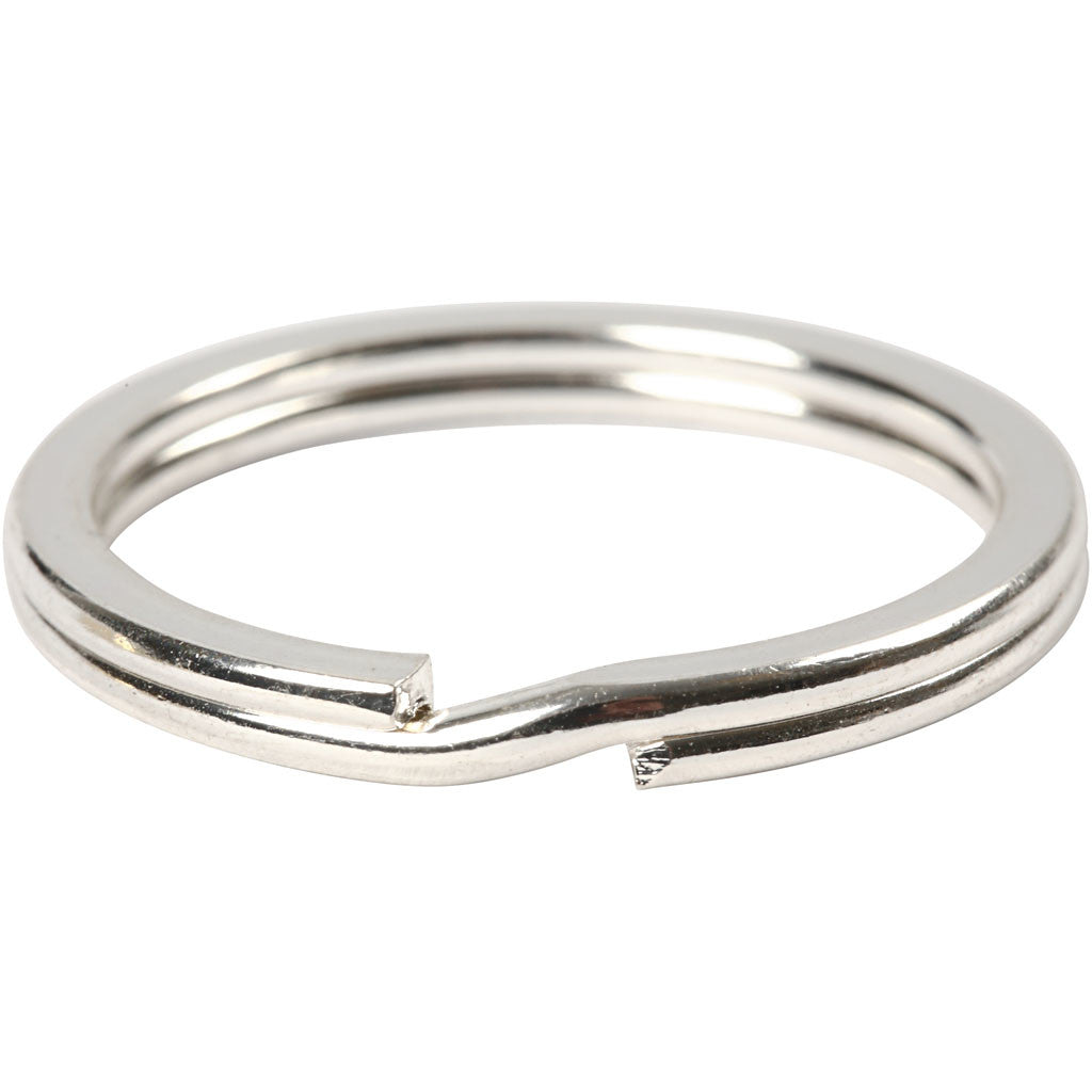 Spaltring, D 28 mm, Versilbert, 50 Stk/ 1 Pck [HOB-52604]