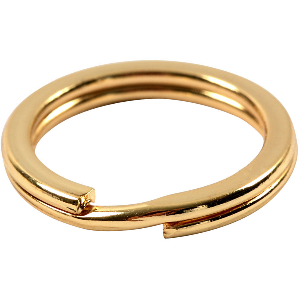 Split Ring, dia. 15 mm, gold-plated, 15 pc