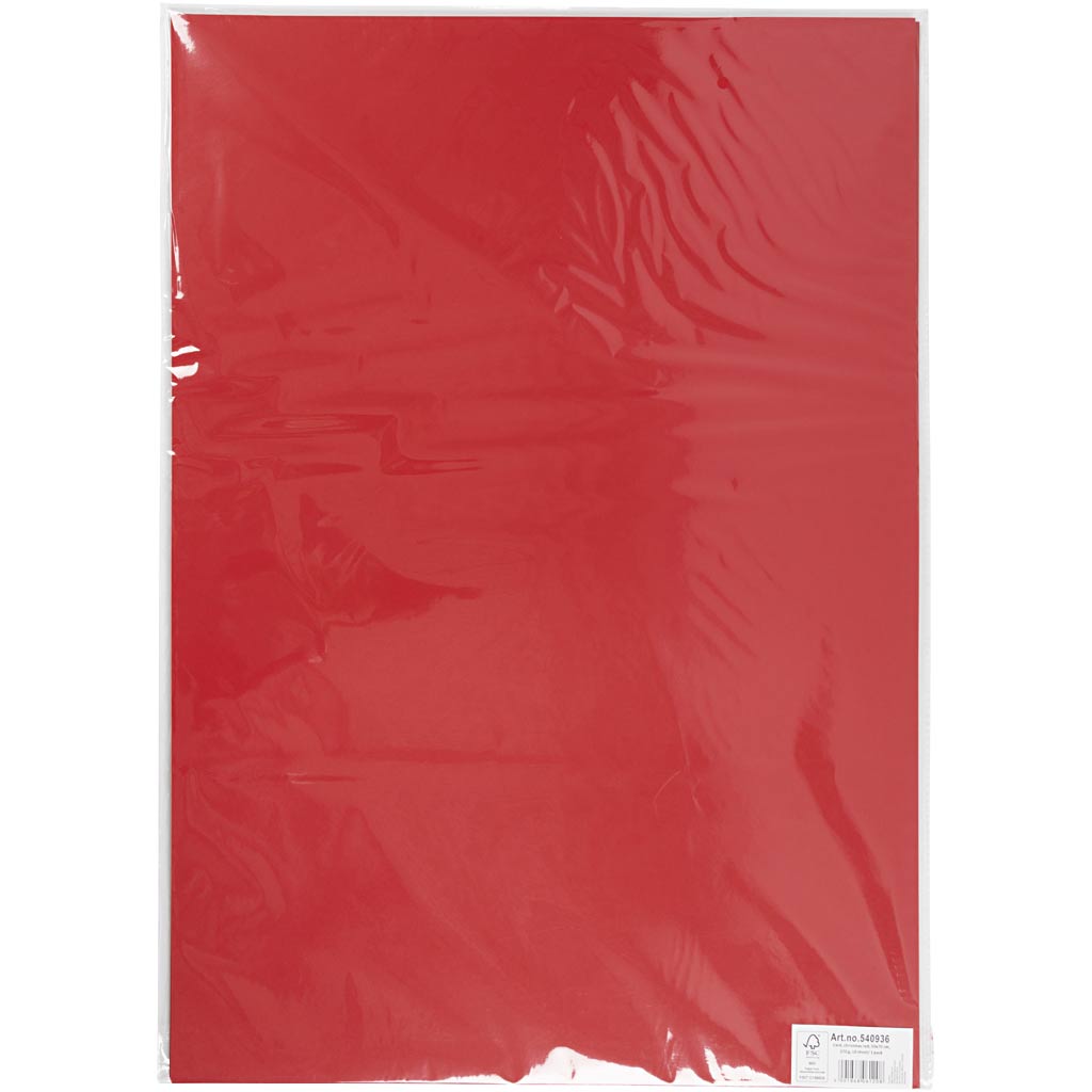 Karton, Blatt 50x70 cm, 270 g, Weihnachtsrot, 10 Bl./ 1 Pck [HOB-540936]