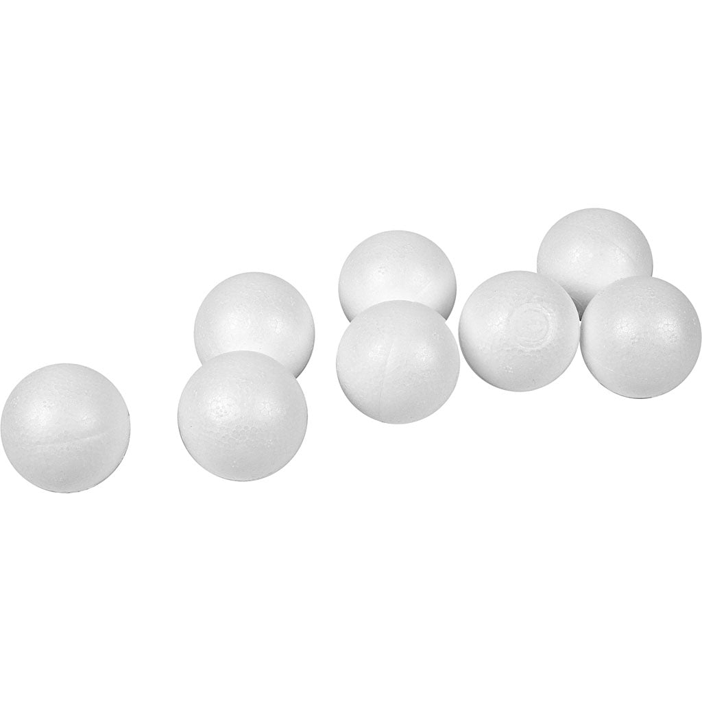 Polystyrene Balls, dia. 4 cm, white, 100 pc