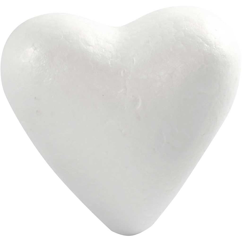 Heart, H: 11 cm, D. 5 cm, W: 11,5 cm, white, 25 pc