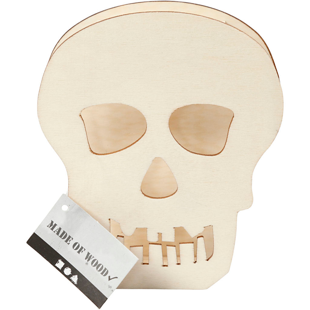 Halloween-Figur, Totenkopf, H 13,5 cm, T 3 cm, B 11,5 cm, 1 Stk [HOB-54415]