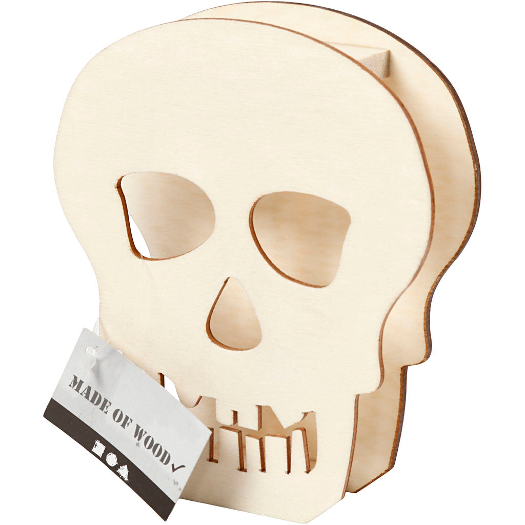 Halloween-Figur, Totenkopf, H 13,5 cm, T 3 cm, B 11,5 cm, 1 Stk [HOB-54415]