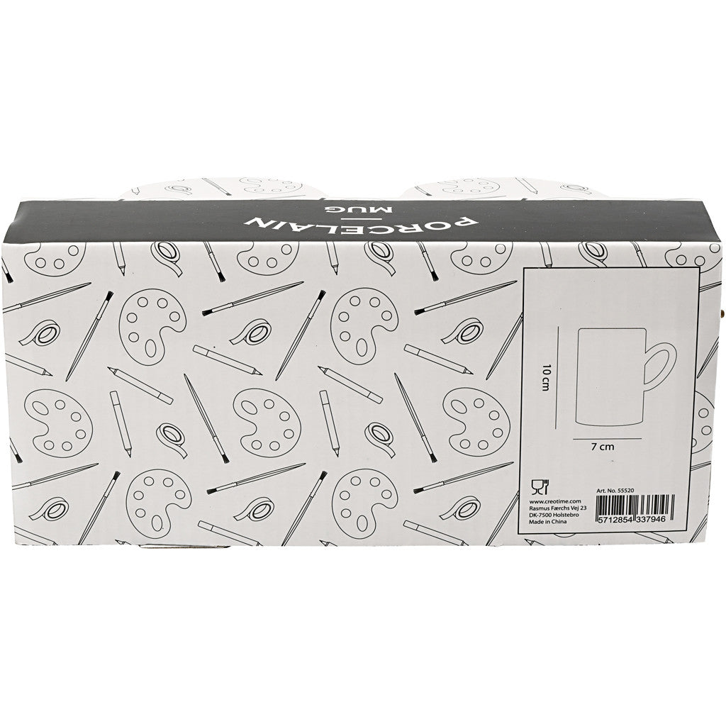 Tasse, H 10 cm, D 7,4 cm, Weiß, 2 Stk/ 1 Pck [HOB-55520]