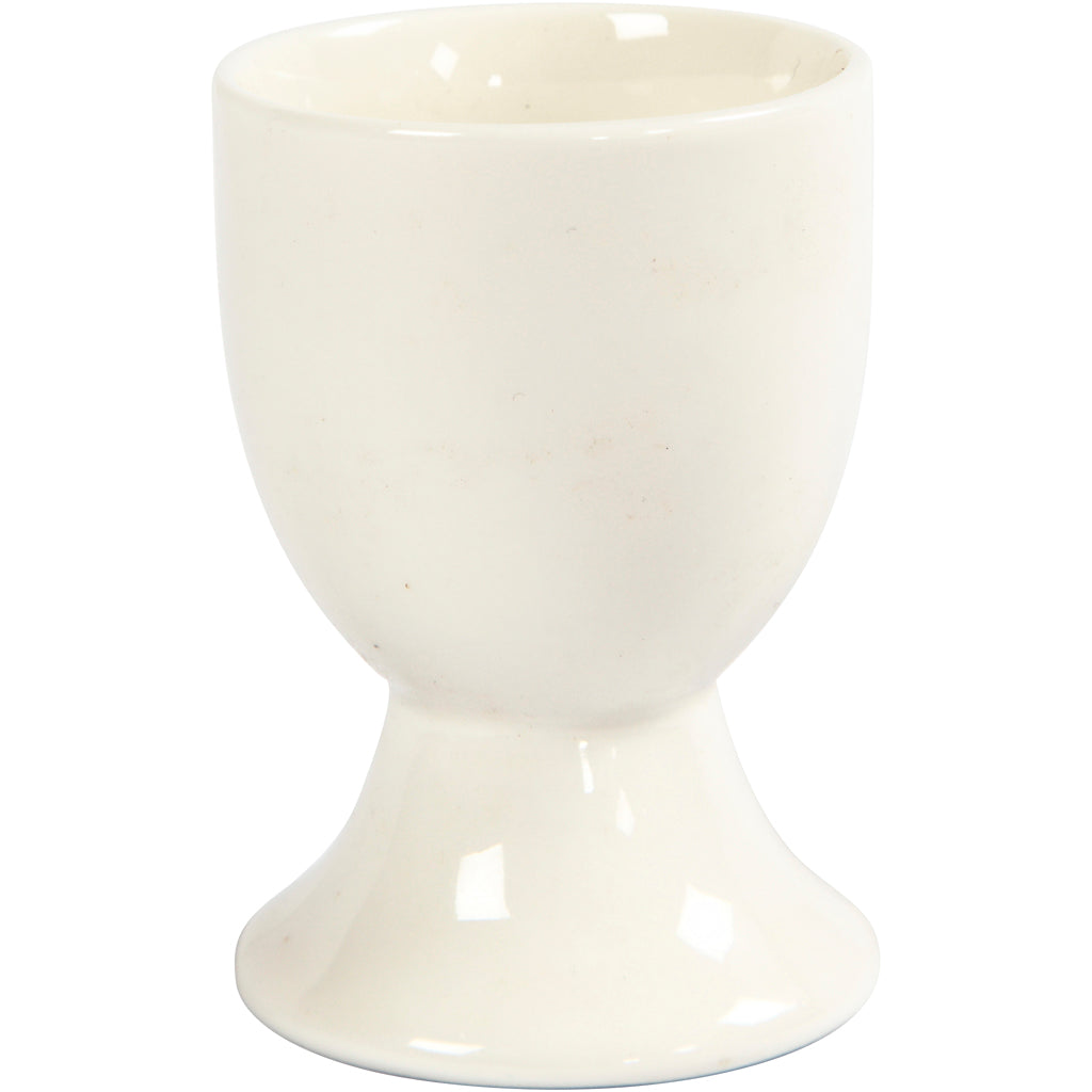 Egg Cup, H: 6,5 cm, off-white, 12 pc