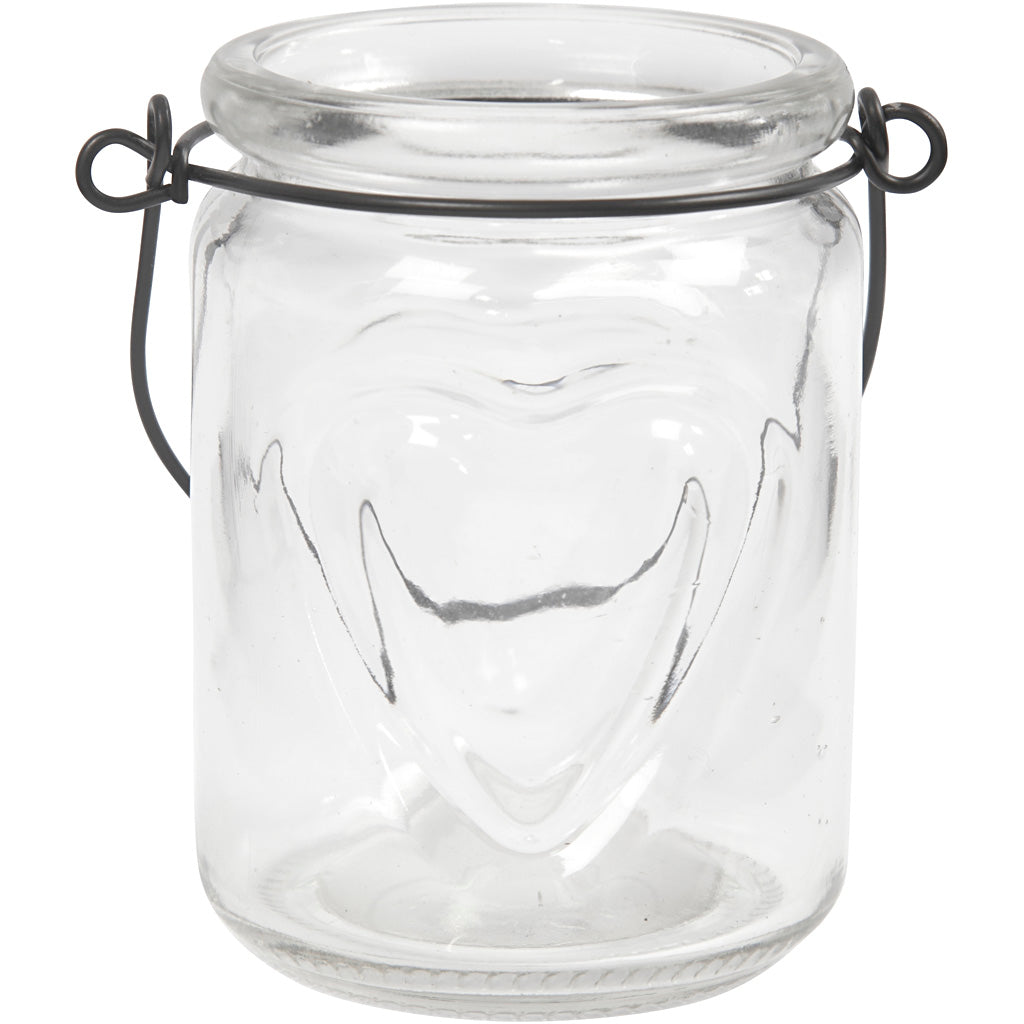 Kerzenglas/Laterne, L 9,5 cm, D 7 cm, 12 Stk/ 1 Pck [HOB-55849]