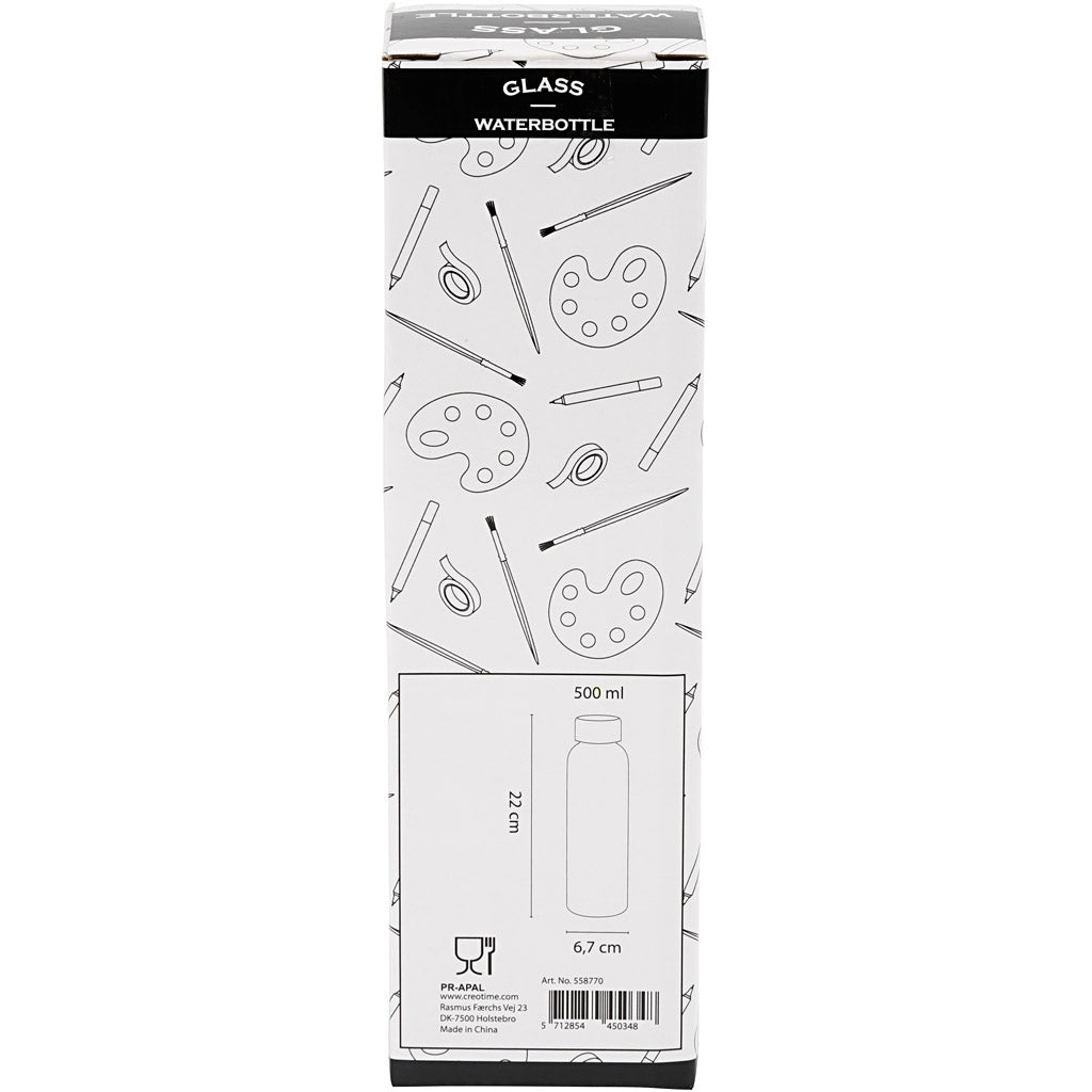 Wasserflasche, H 22 cm, D 6,7 cm, 500 ml, 1 Stk [HOB-558770]