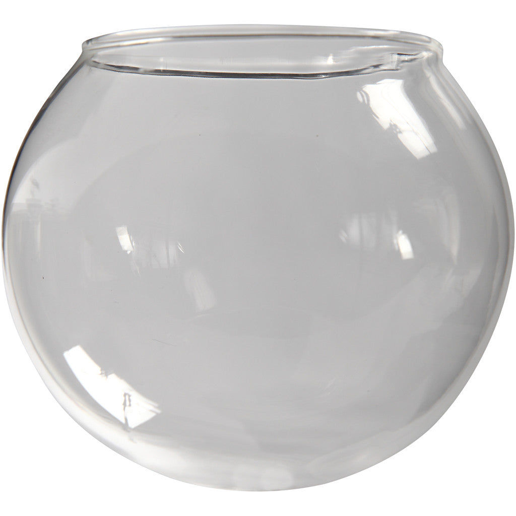 Glaskugel ohne Boden, D 8 cm, Lochgröße 5 cm, Transparent, 4 Stk/ 1 Pck [HOB-55928]