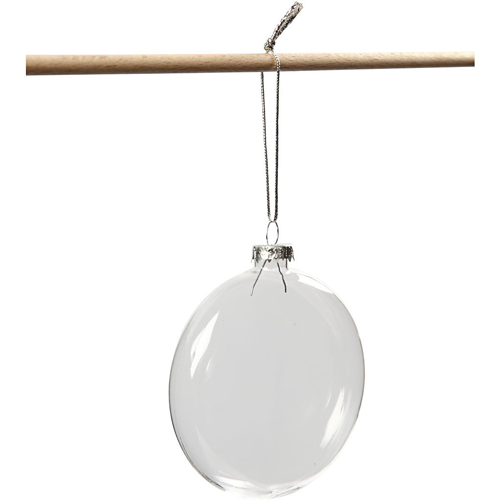 Weihnachtskugel, D 8 cm, Dicke 2,1 cm, 6 Stk/ 1 Pck [HOB-55951]