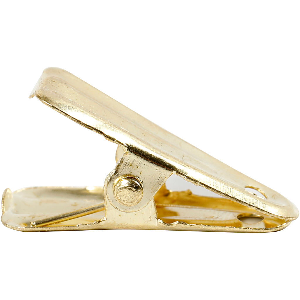 Deko-Klammer, L 27 mm, B 14 mm, Gold, 10 Stk/ 1 Pck [HOB-559541]