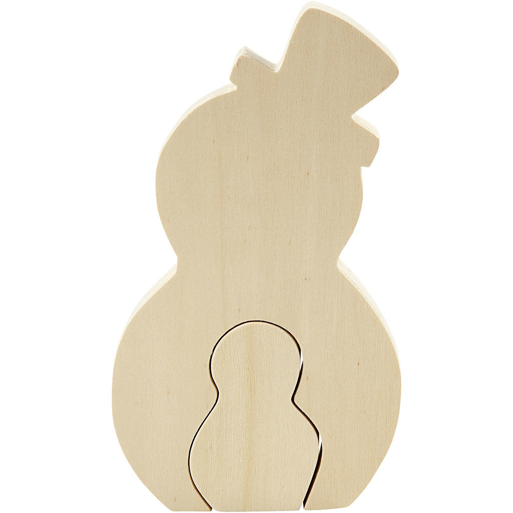 2in1 - Holzfigur, Schneemänner, H 7,7+20 cm, T 2 cm, B 5,3+11,3 cm, 1 Set [HOB-56134]