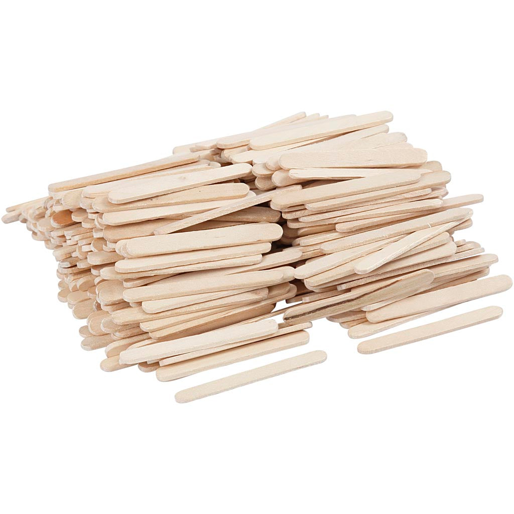 Ice lolly sticks, L: 5,5 cm, W: 6 mm, natural, 400 pc