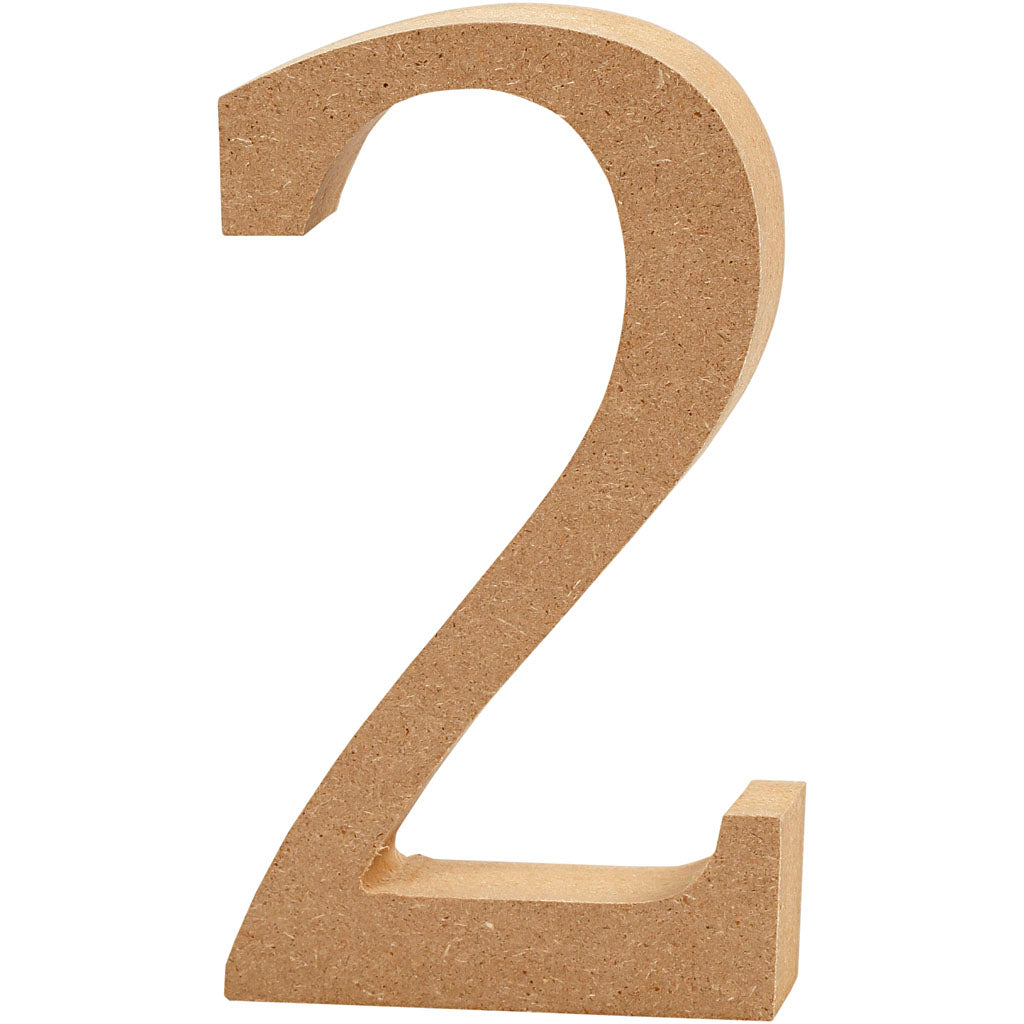 Number, 2, H: 8 cm, thickness 1,5 cm