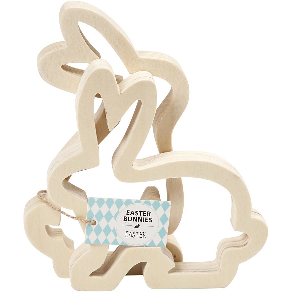 Osterhasen, H 14 cm, T 2 cm, B 13 cm, 2 Stk/ 1 Pck [HOB-56433]