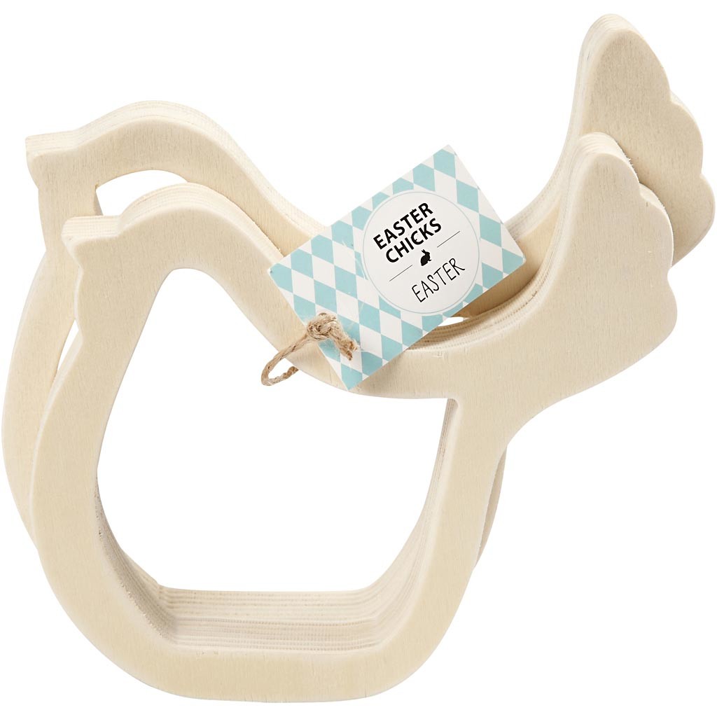 Osterküken-Silhouetten, H 13 cm, T 2 cm, B 13 cm, 2 Stk/ 1 Pck [HOB-56434]