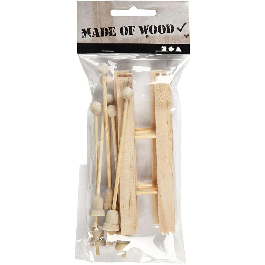 Ski mit Stöcken, Größe 11x3,8 cm, 3 Paar/ 1 Pck [HOB-564720]