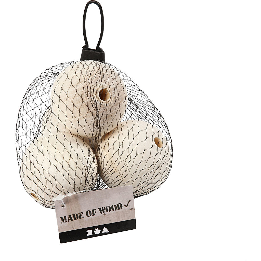 Holzperle, D 50 mm, Lochgröße 8 mm, 4 Stk/ 1 Pck [HOB-56678]