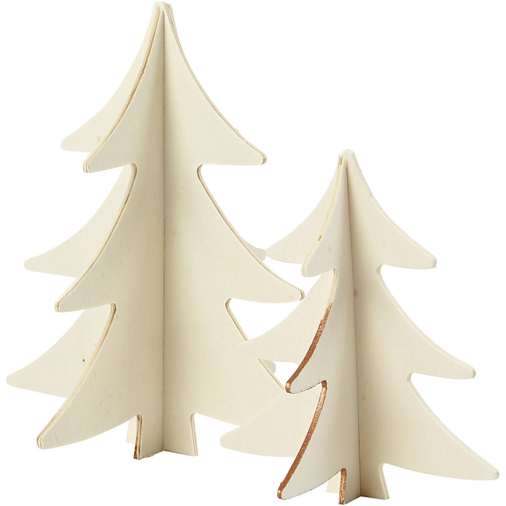 3D Weihnachtsbaum, H 13+18 cm, 2 Stk/ 1 Pck [HOB-56712]
