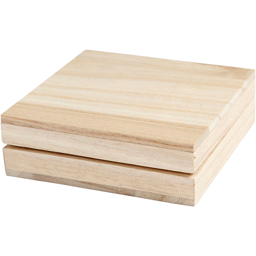 Holzkasten, H: 3 cm, Größe 10x10 cm, 1 Stck. [HOB567650]