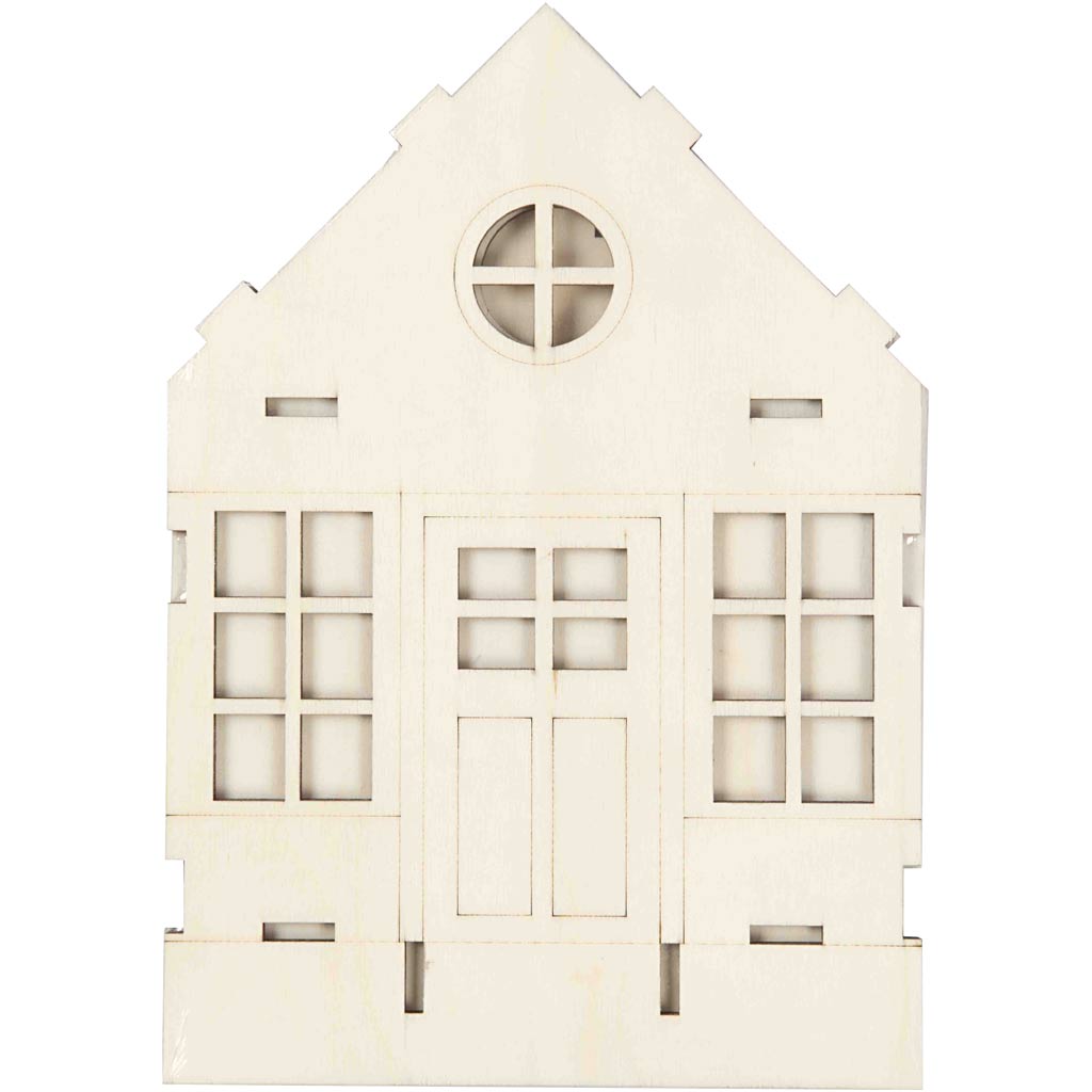 Haus-Bausatz, H 24 cm, T 6(12,5) cm, B 19 cm, 1 Stk [HOB-56879]