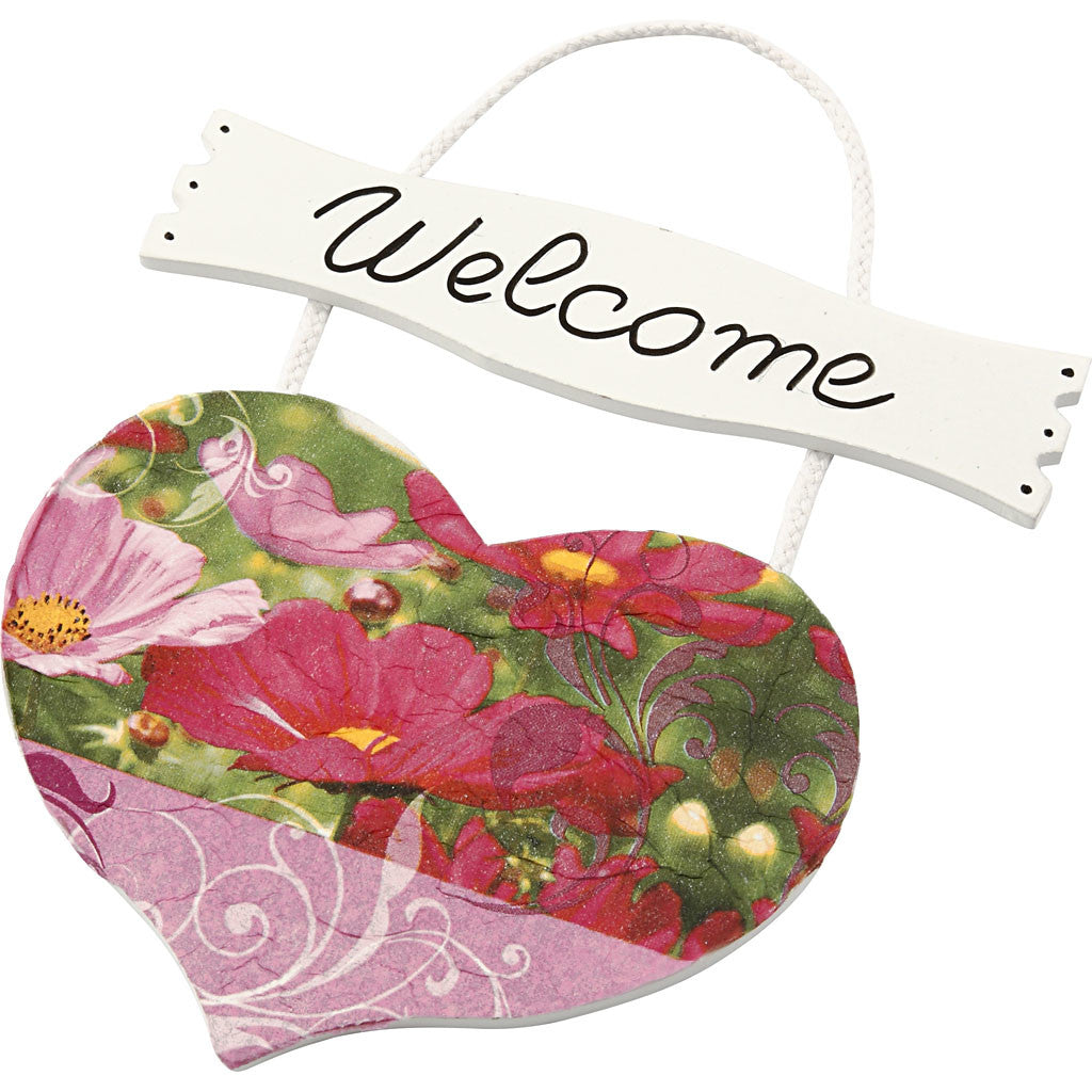 Herz mit Schild, Größe 28x19 cm, Dicke 5 mm, 10 Stk/ 1 Pck [HOB-57484]