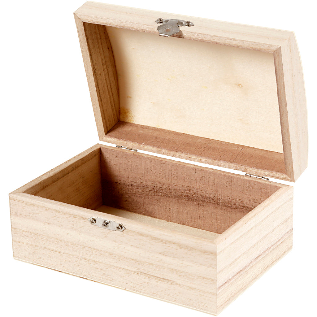 Schatzkiste aus Kaiserbaumholz 16.5x11x8.55cm | Innenabmessungen: 15x9.5x5cm (1 Stück) [HOB575440]