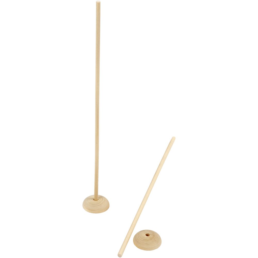 Stab mit Fuß, H: 30 cm, D: 6,5 cm, Lochgröße 8 mm, 5 Set/ 1 Pck. [HOB576501]