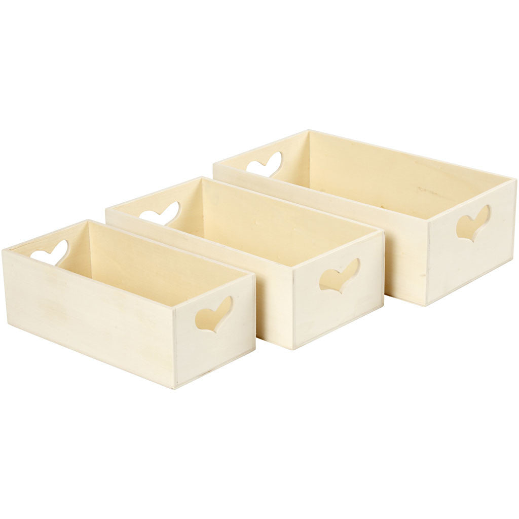 Aufbewahrungsboxen, H 6,3+5,8+5,5 cm, L 20,5+18+15,8 cm, B 11,5+9,8+7,8 cm, 3 Stk/ 1 Set [HOB-57767]