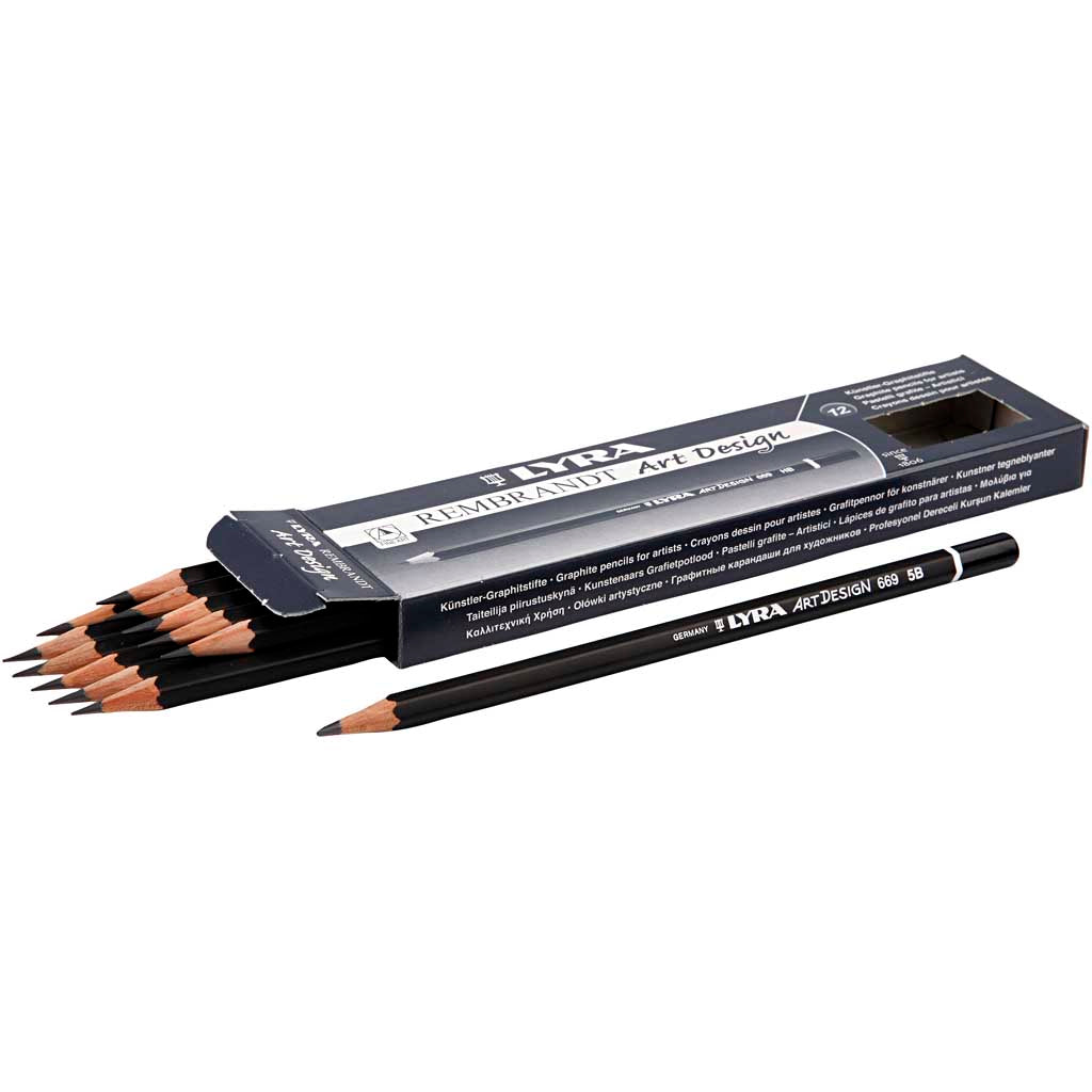 Art Design Drawing Pencils, dia. 6,9 mm, 5B, lead 1,8 mm, 12 pc