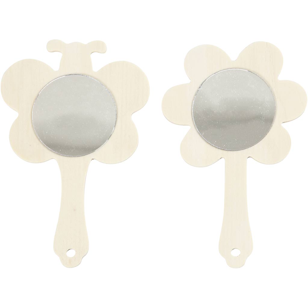 Hand Mirrors, H: 13,9 cm, W: 9 cm, 2 pc