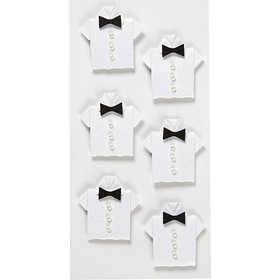 Sticker, Hemd, Größe 33x35 mm, Weiß, 6 Stk/ 1 Pck [HOB-586045]