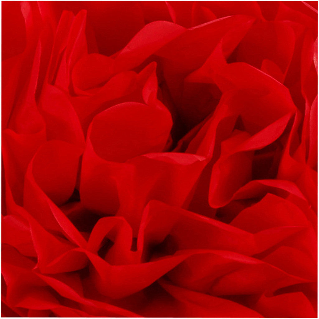 Seidenpapier-Pompons, D 20+24+30 cm, 16 g, Rot, 3 Stk/ 1 Pck [HOB-590003]