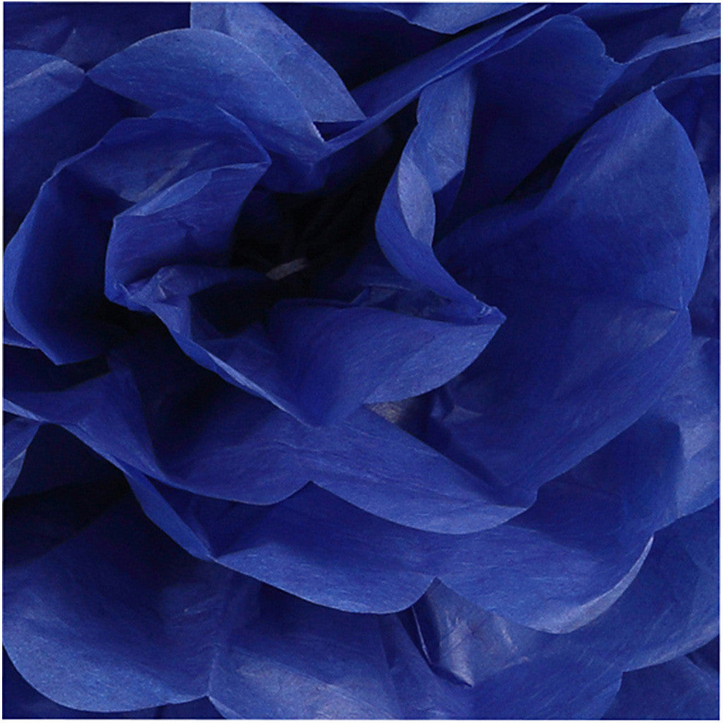 Seidenpapier-Pompons, D 20+24+30 cm, 16 g, Dunkelblau, 3 Stk/ 1 Pck [HOB-590004]