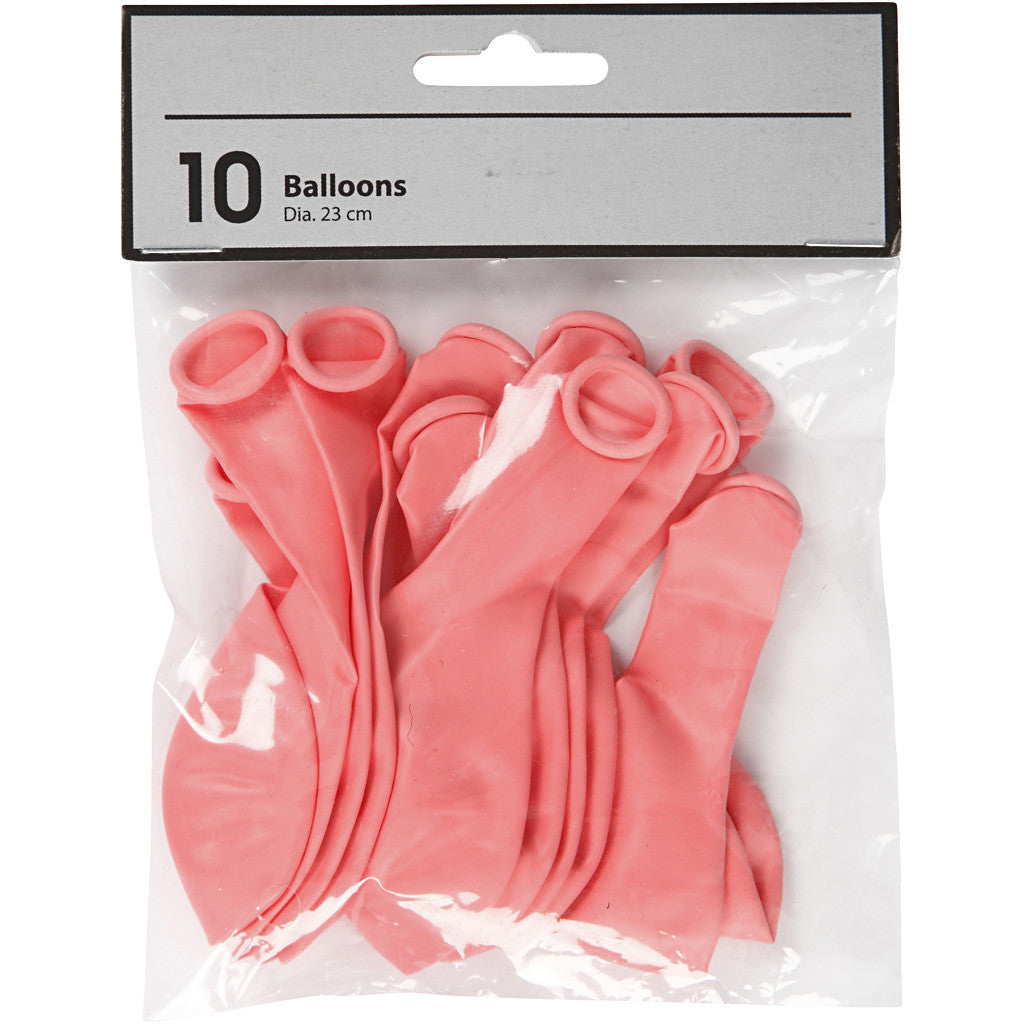Ballons, rund, D 23 cm, Rosa, 10 Stk/ 1 Pck [HOB-59162]