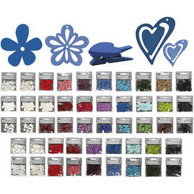 Holz-Ornamente - Sortiment, Inhalt kann variieren , Sortierte Farben, 50 Pck/ 1 Pck [HOB-599999]